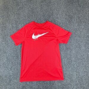 Nike Dri-Fit T-Shirt Boys XL Red White Swoosh Logo Raglan Sleeve Activewear